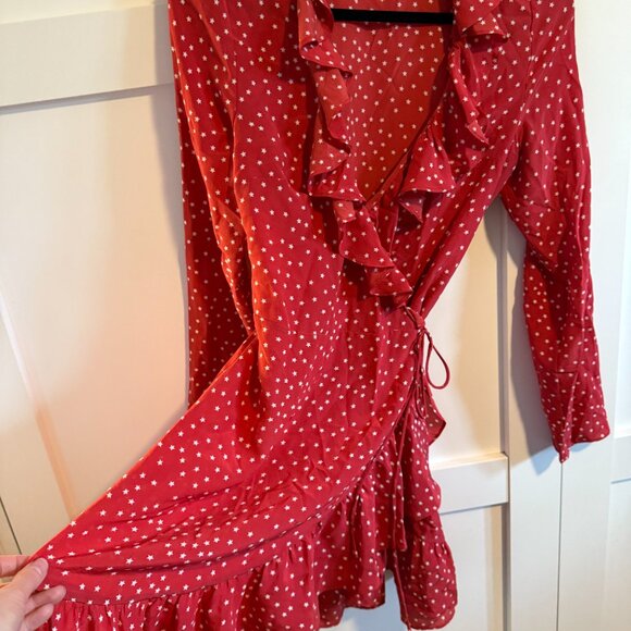 MGMs Red star wrap dress (size L but fits like M) - Picture 3 of 6